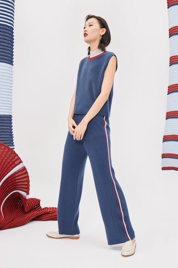 Women's cashmere knit straight trousers